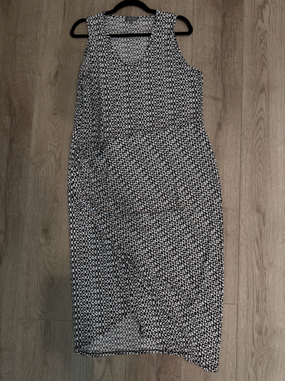 Vince Camuto Black and White Geometric Midi Dress